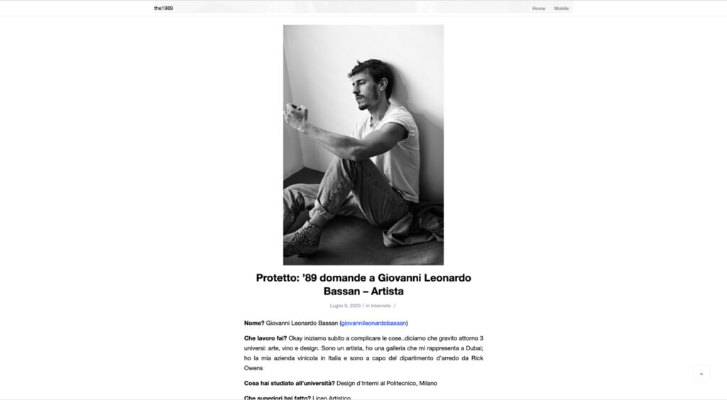 89 A Giovanni Leonardo Bassan Artista