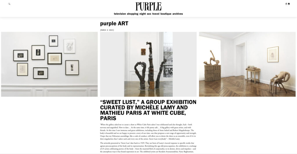 Sweet Lust A Group Exhibition Curated By Michele Lamy And Mathieu Paris At White Cube Paris